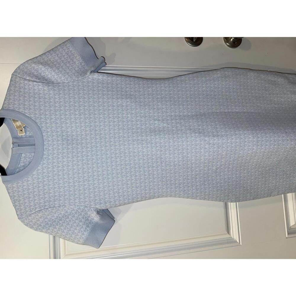 Michael Kors Sweater Dress Short Sleeve Blue Women's
